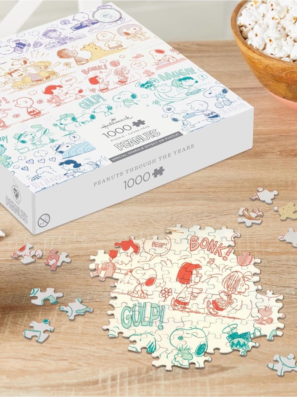 Peanuts Puzzle - Red, Teal, Blue Comic-Strip Artwork